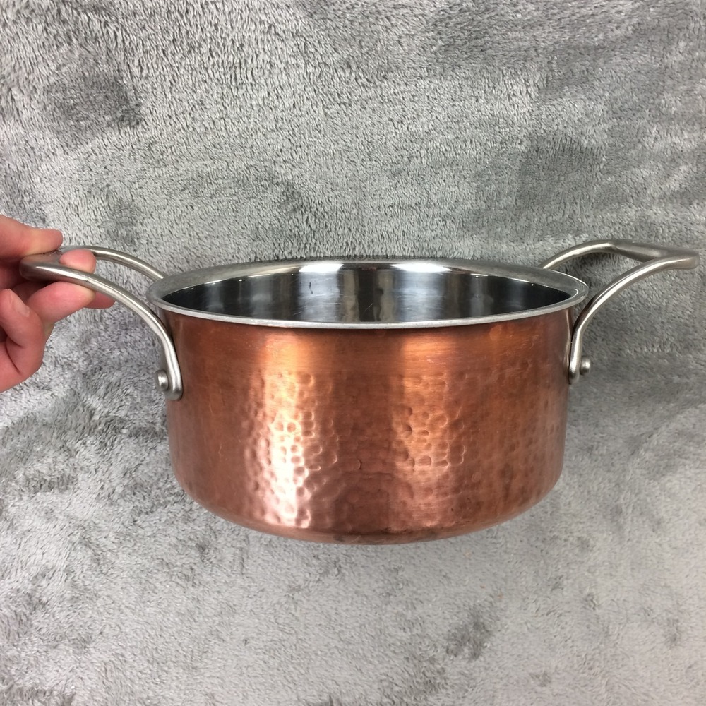 Lagostina 2.2L Hammered Copper Saucepan Stainless 18cm Casserole Cookware